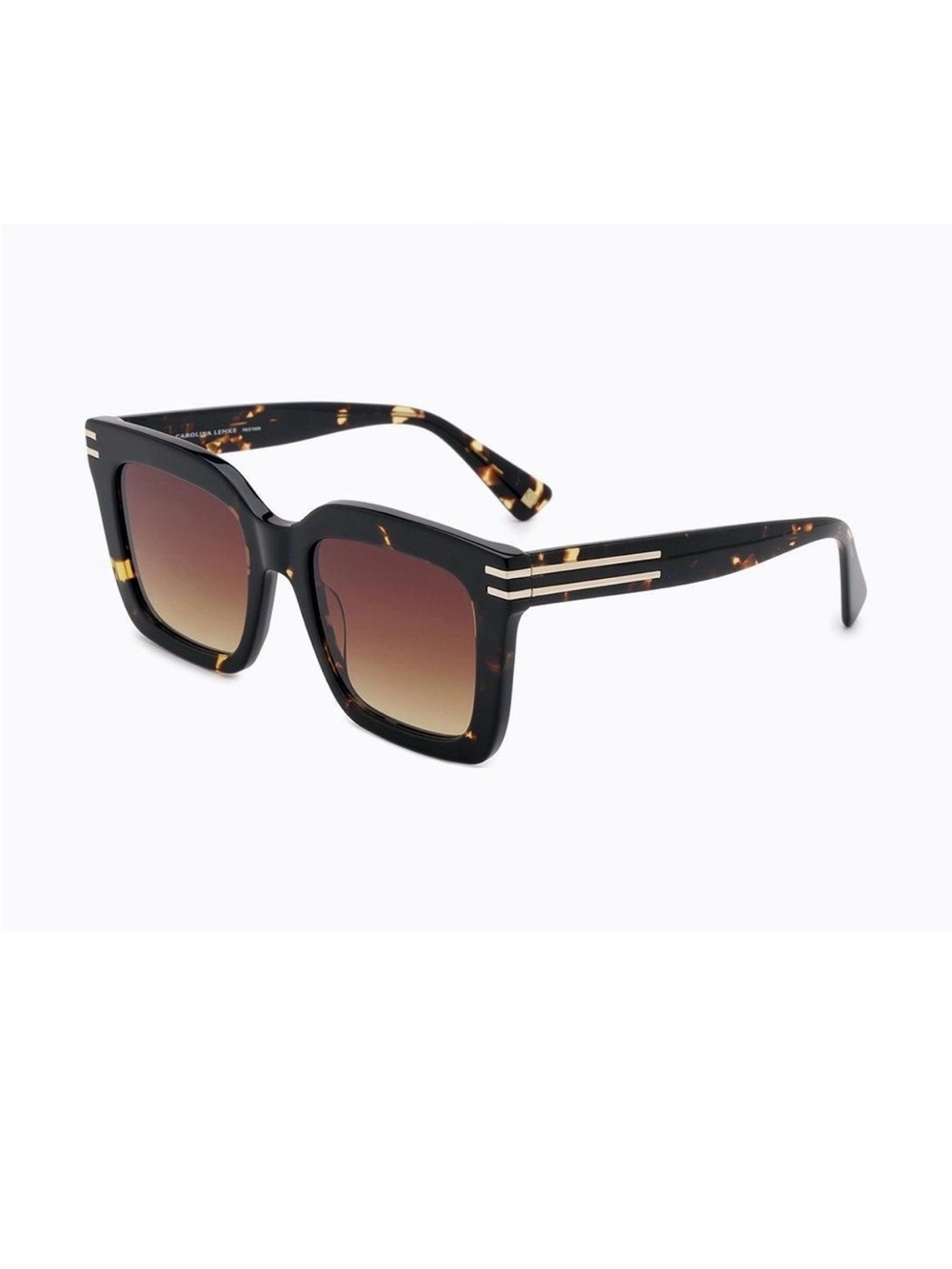 Square Tortoiseshell Sunglasses with Brown Gradient Lenses